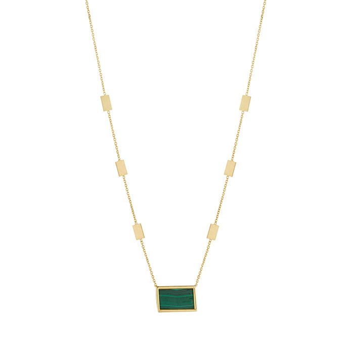 Rectangular Malachite Necklace