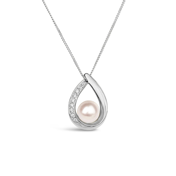 Rocks Diamond &amp; Freshwater Pearl Pendant