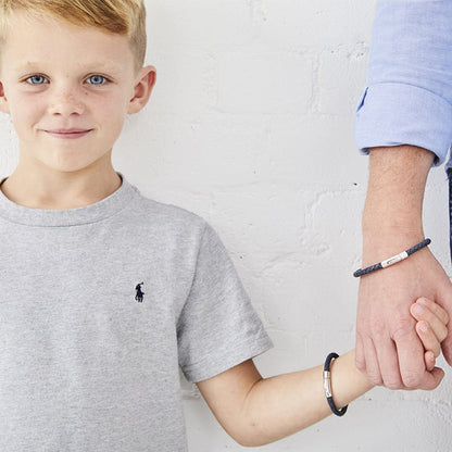 Reed Navy Leather Braided Bracelet