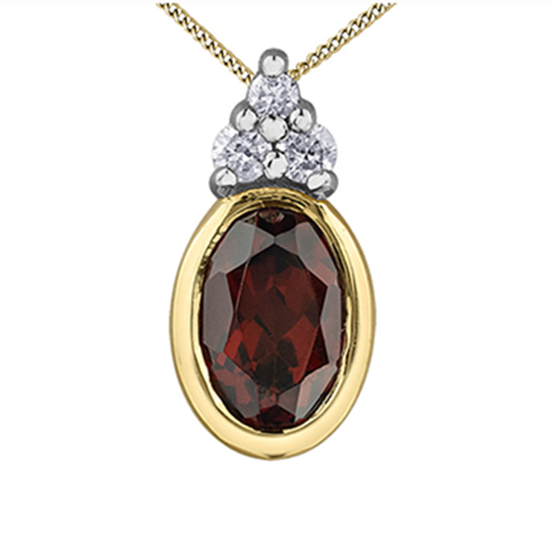 Garnet &amp; Diamond Pendant