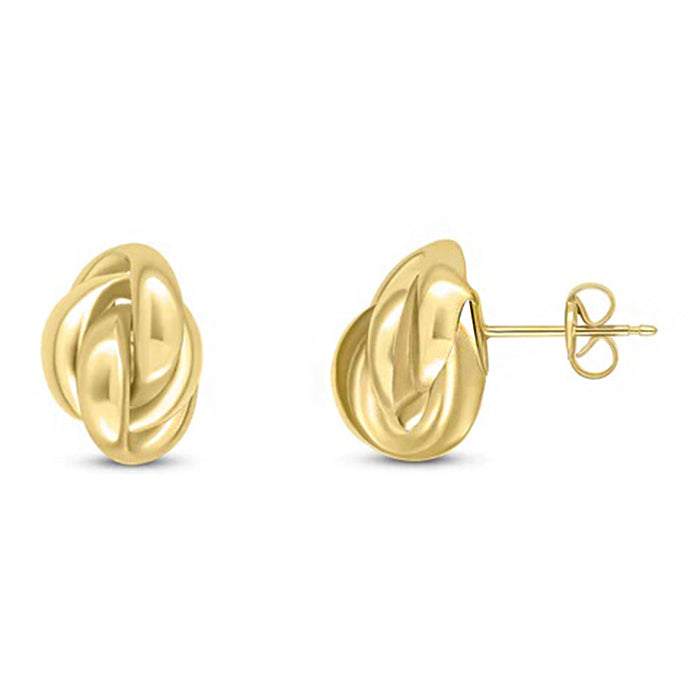 Oval Knot Stud Earrings  13.5mm