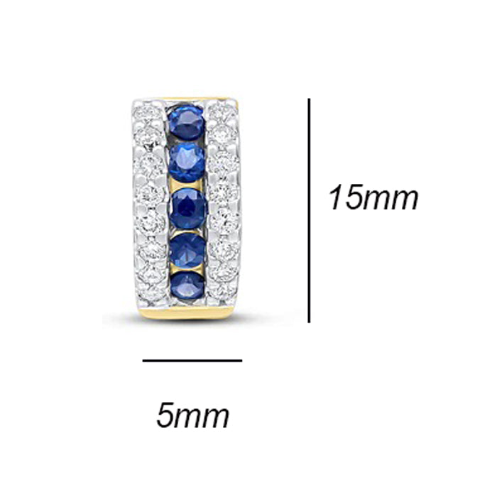 Rocks Sapphire &amp; Diamond Huggie Hoop Earrings