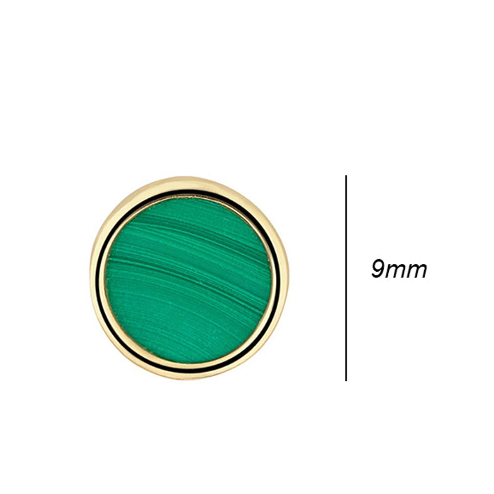 Rocks Malachite Disc Stud Earrings