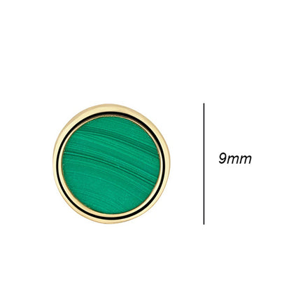 Rocks Malachite Disc Stud Earrings