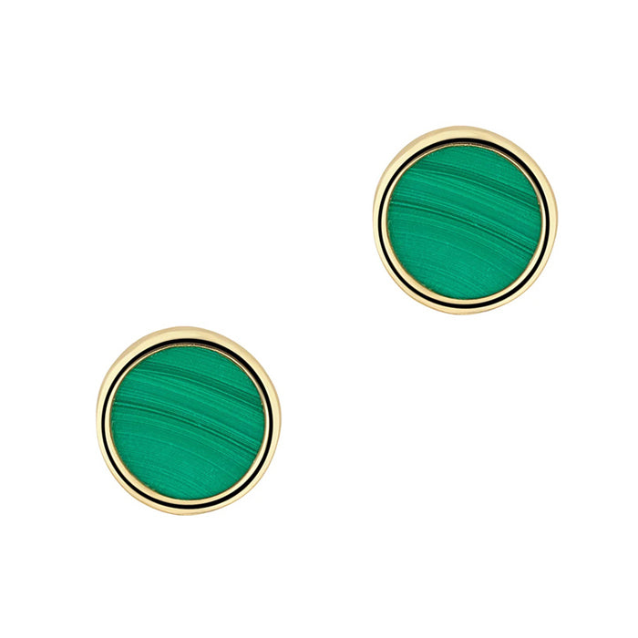 Rocks Malachite Disc Stud Earrings