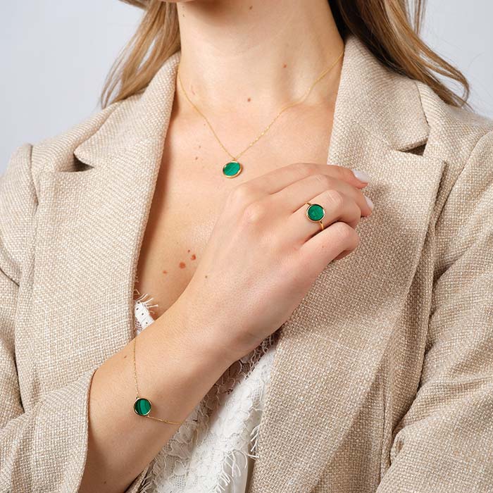 Malachite Disc Pendant