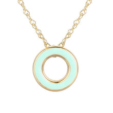 Load image into Gallery viewer, Blue Enamel Circle Pendant