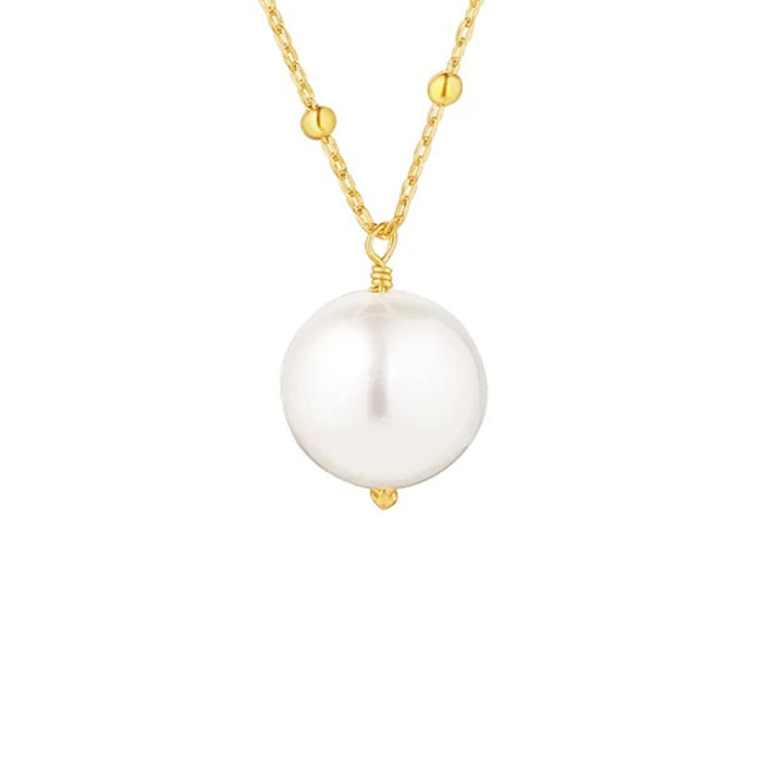 Bead Chain &amp; Pearl Drop Pendant