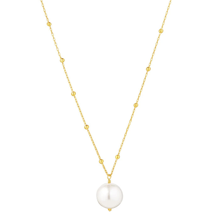 Bead Chain &amp; Pearl Drop Pendant