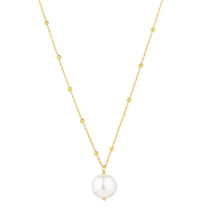 Bead Chain &amp; Pearl Drop Pendant