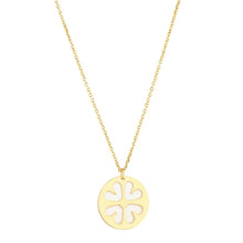 Load image into Gallery viewer, White Enamel Clover Disc Pendant