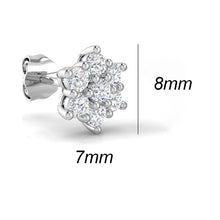 Load image into Gallery viewer, Diamond Daisy Cluster Stud Earrings