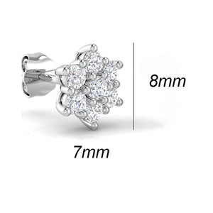 Diamond Daisy Cluster Stud Earrings