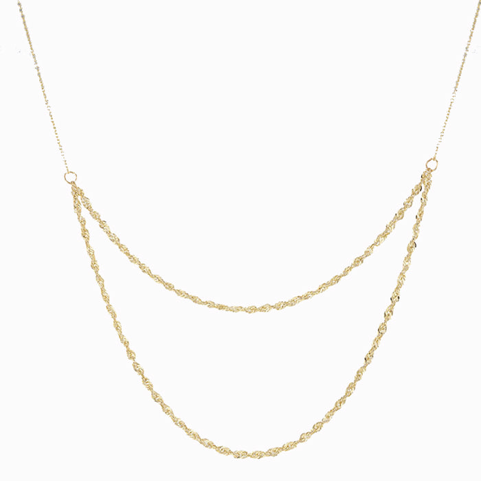 Double Rope & Trace Chain Necklace