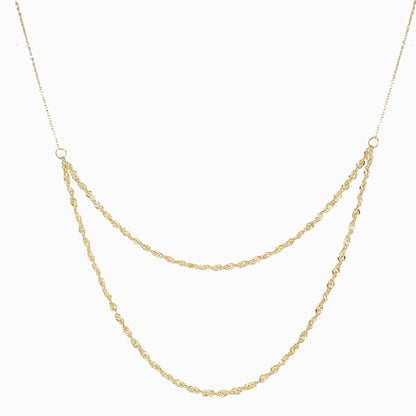 Double Rope &amp; Trace Chain Necklace