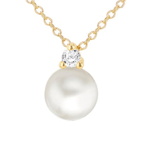 Rocks Pearl & White Stone Drop Necklace