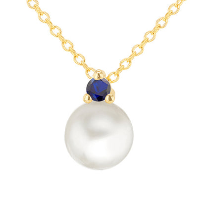 Pearl &amp; Blue Stone Pendant