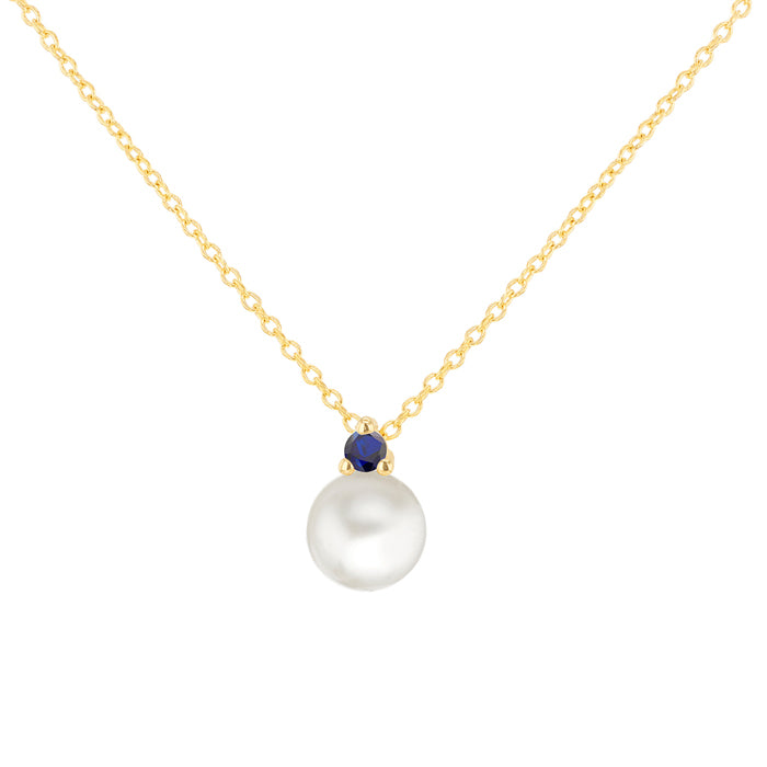 Pearl &amp; Blue Stone Pendant