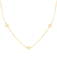 Load image into Gallery viewer, Mother Of Pearl Quatrefoil &amp; Chain Necklace