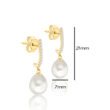 Load image into Gallery viewer, Rocks White Stone &amp; Pearl Drop Earrings