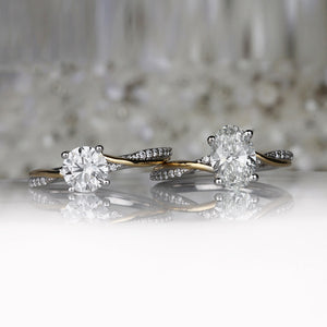 Round Brilliant Solitaire Twist Engagement Ring 1.11ct - Laboratory Grown Diamond