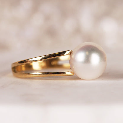 Pearl &amp; Split Band Ring