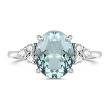 Load image into Gallery viewer, Oval Aquamarine &amp; Diamond RIng