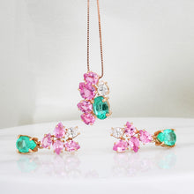 Load image into Gallery viewer, Rocks Diamond &amp; Gemstone Floral Necklace