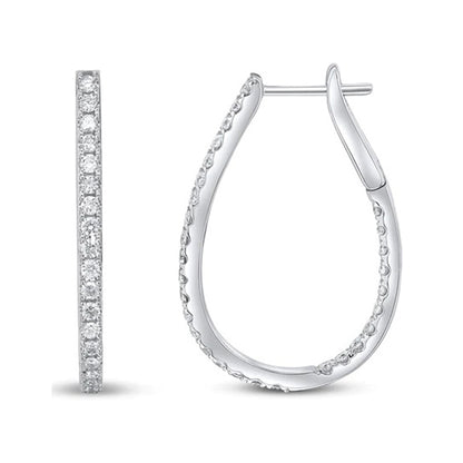 Rocks Diamond Horseshoe Hoop Earrings