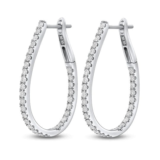 Rocks Diamond Horseshoe Hoop Earrings