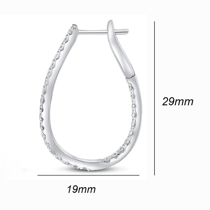 Rocks Diamond Horseshoe Hoop Earrings