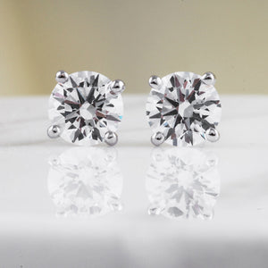 Rocks Diamond Solitaire 'Martini' Stud Earrings - 1.21ct