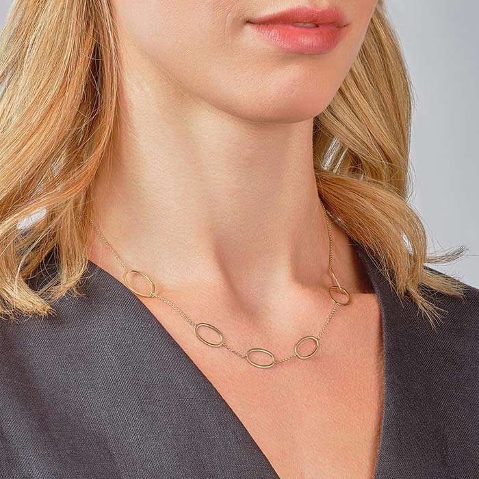 Oval Link &amp; chain Neckalce