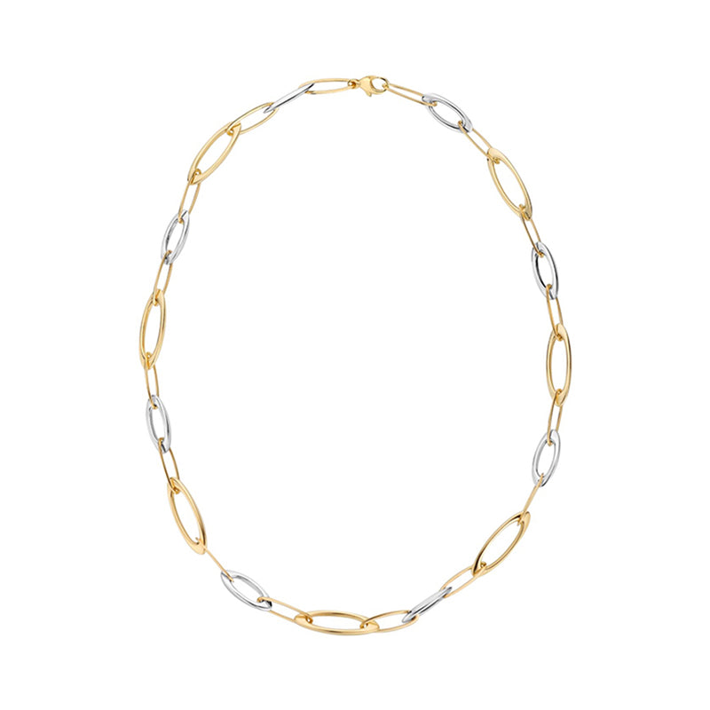 Two Tone Marquise Chain Link Necklace