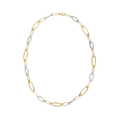 Two Tone Marquise Chain Link Necklace