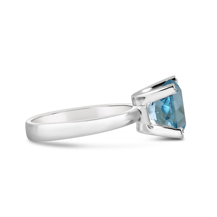 Blue Topaz &amp; Diamond Ring