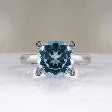 Load image into Gallery viewer, Blue Topaz &amp; Diamond Ring