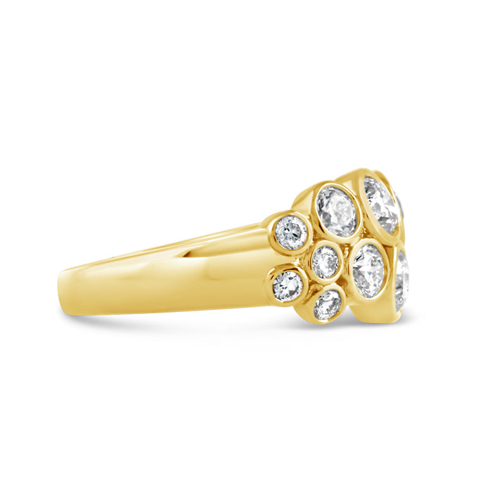 Rocks Rubover Cluster Diamond Ring