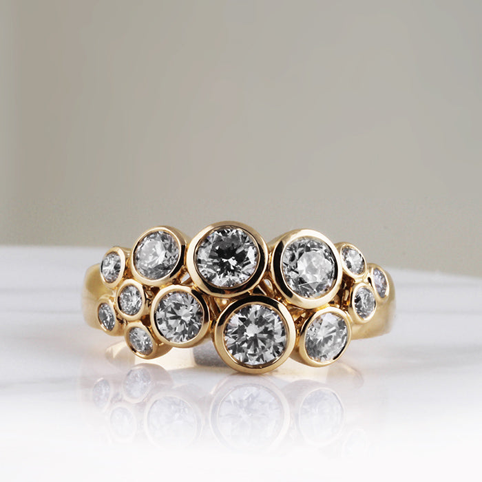 Rocks Rubover Cluster Diamond Ring