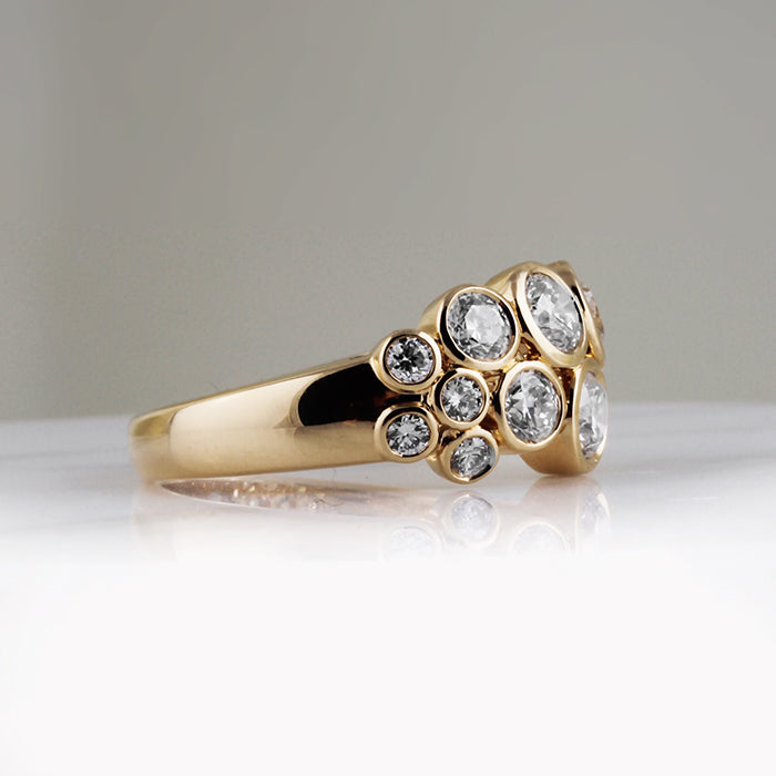 Rocks Rubover Cluster Diamond Ring