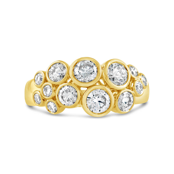 Rocks Rubover Cluster Diamond Ring