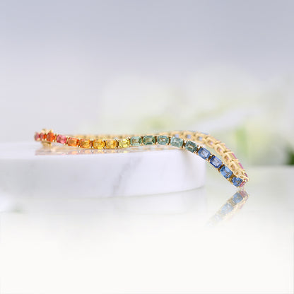 Rainbow Sapphire Tennis Bracelet