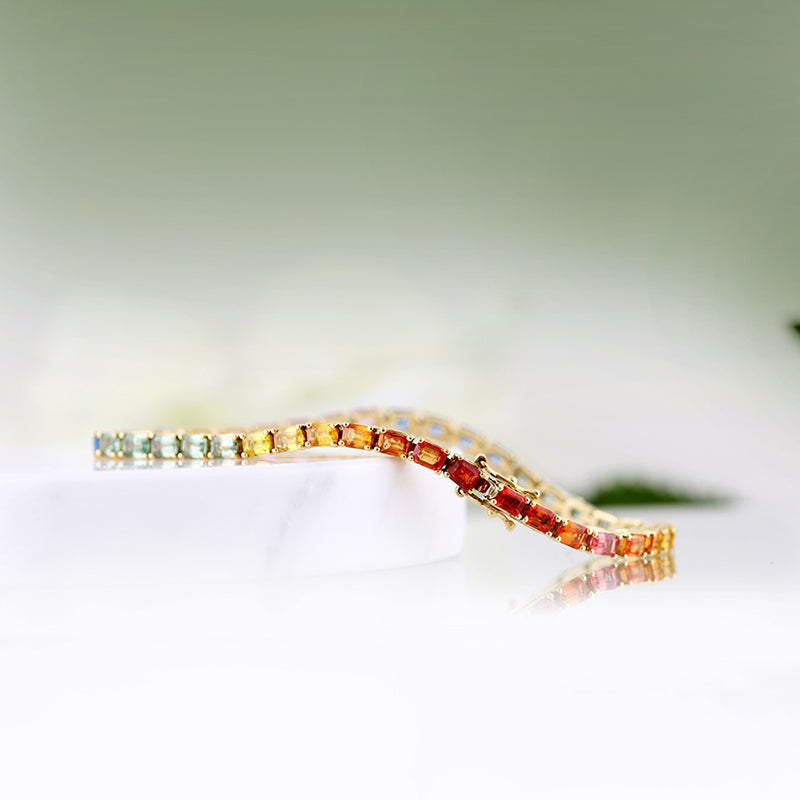 Rainbow Sapphire Tennis Bracelet