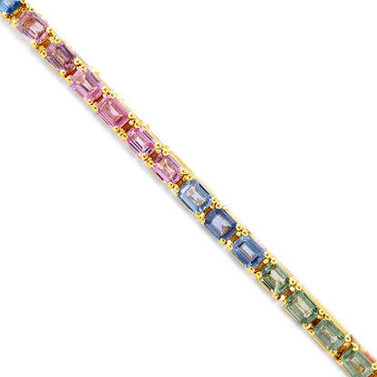 Rainbow Sapphire Tennis Bracelet