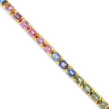 Load image into Gallery viewer, Rainbow Sapphire Tennis Bracelet