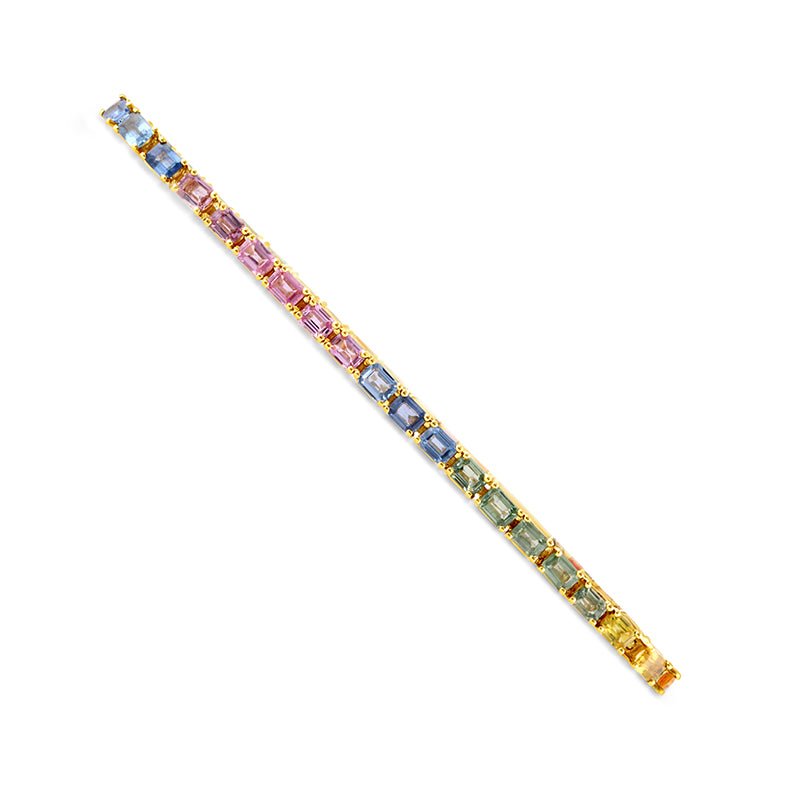 Rainbow Sapphire Tennis Bracelet