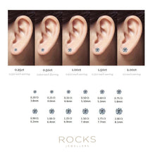 Load image into Gallery viewer, Rocks Diamond Solitaire &#39;Martini&#39; Stud Earrings - 0.61ct