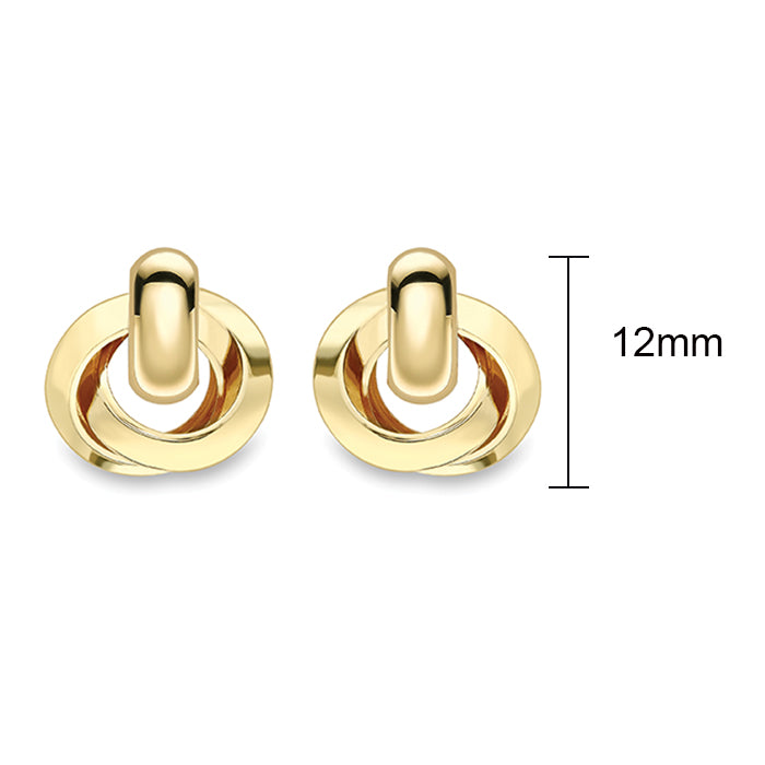 Interlocking Tube Circle Stud Earrings