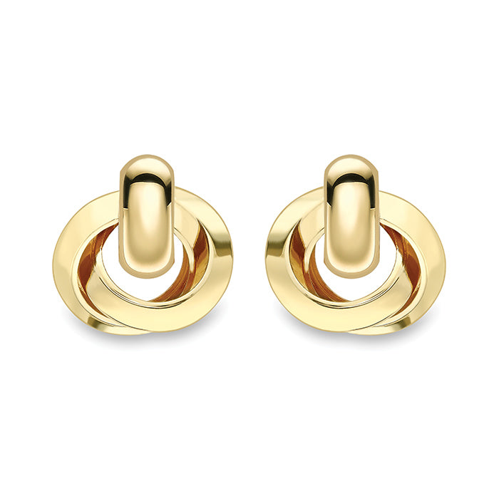 Interlocking Tube Circle Stud Earrings