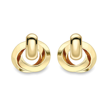 Interlocking Tube Circle Stud Earrings